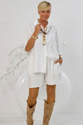 2-tlg. Set aus Bluse und Shorts, ecru