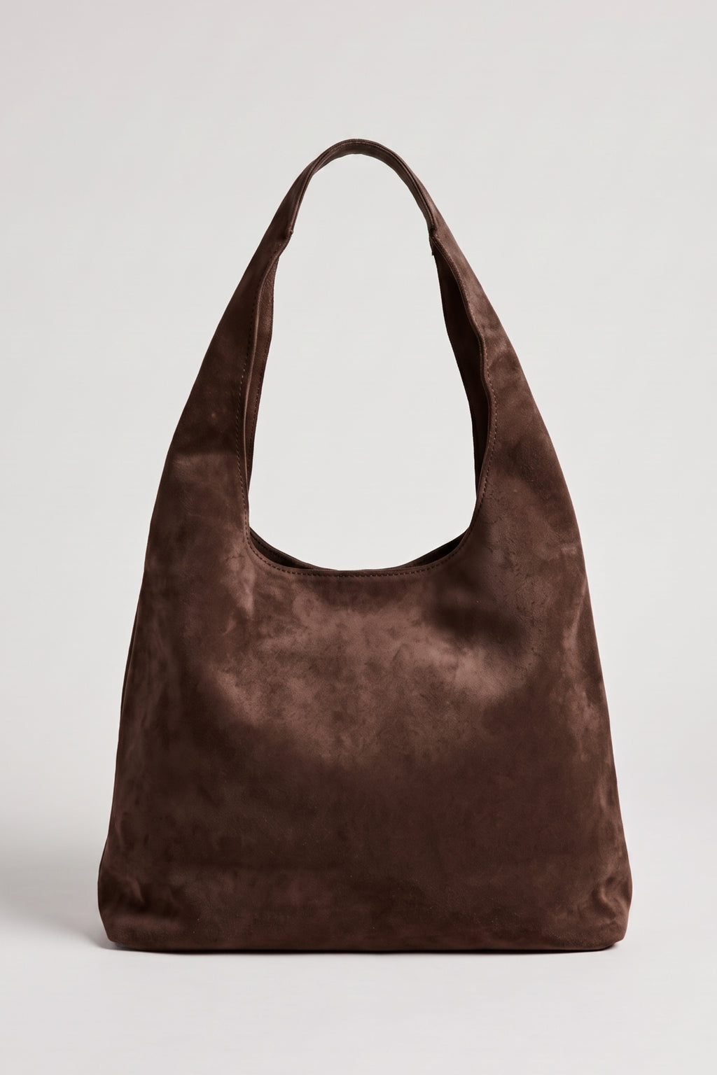 Tasche in Veloursleder-Optik, schokobraun