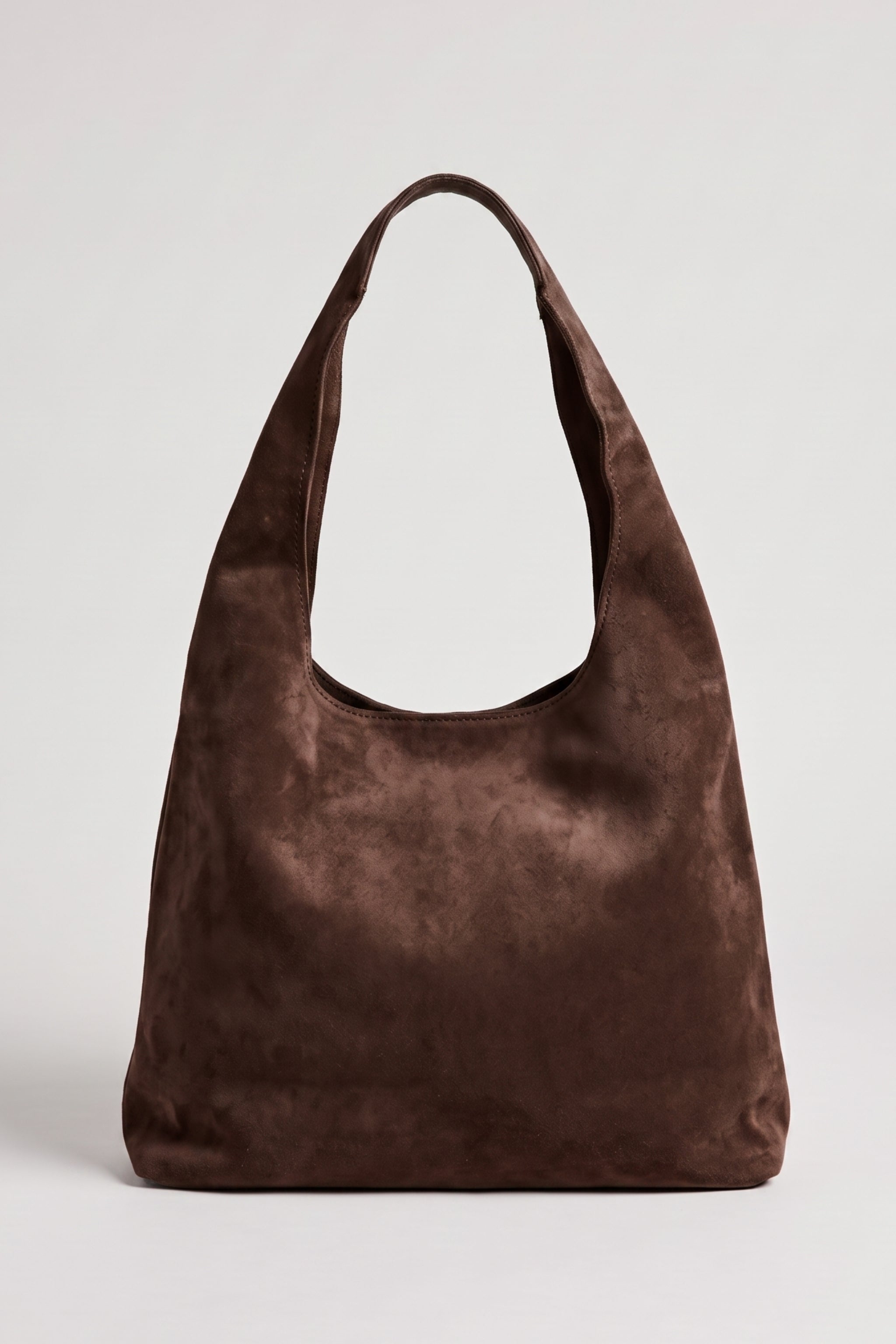 Tasche in Veloursleder-Optik, schokobraun