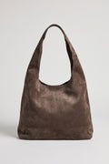 Tasche in Veloursleder-Optik, taupe