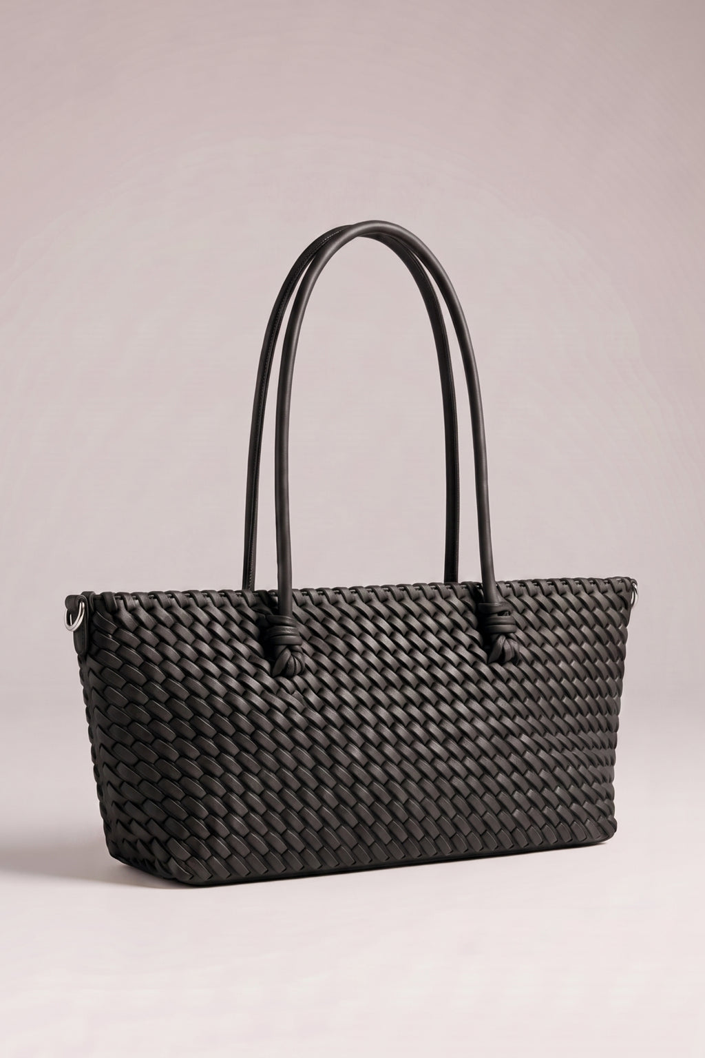 Flecht-Tasche im Baguette Style, schwarz