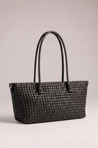 Flecht-Tasche im Baguette Style, schwarz
