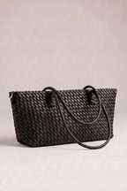 Flecht-Tasche im Baguette Style, schwarz