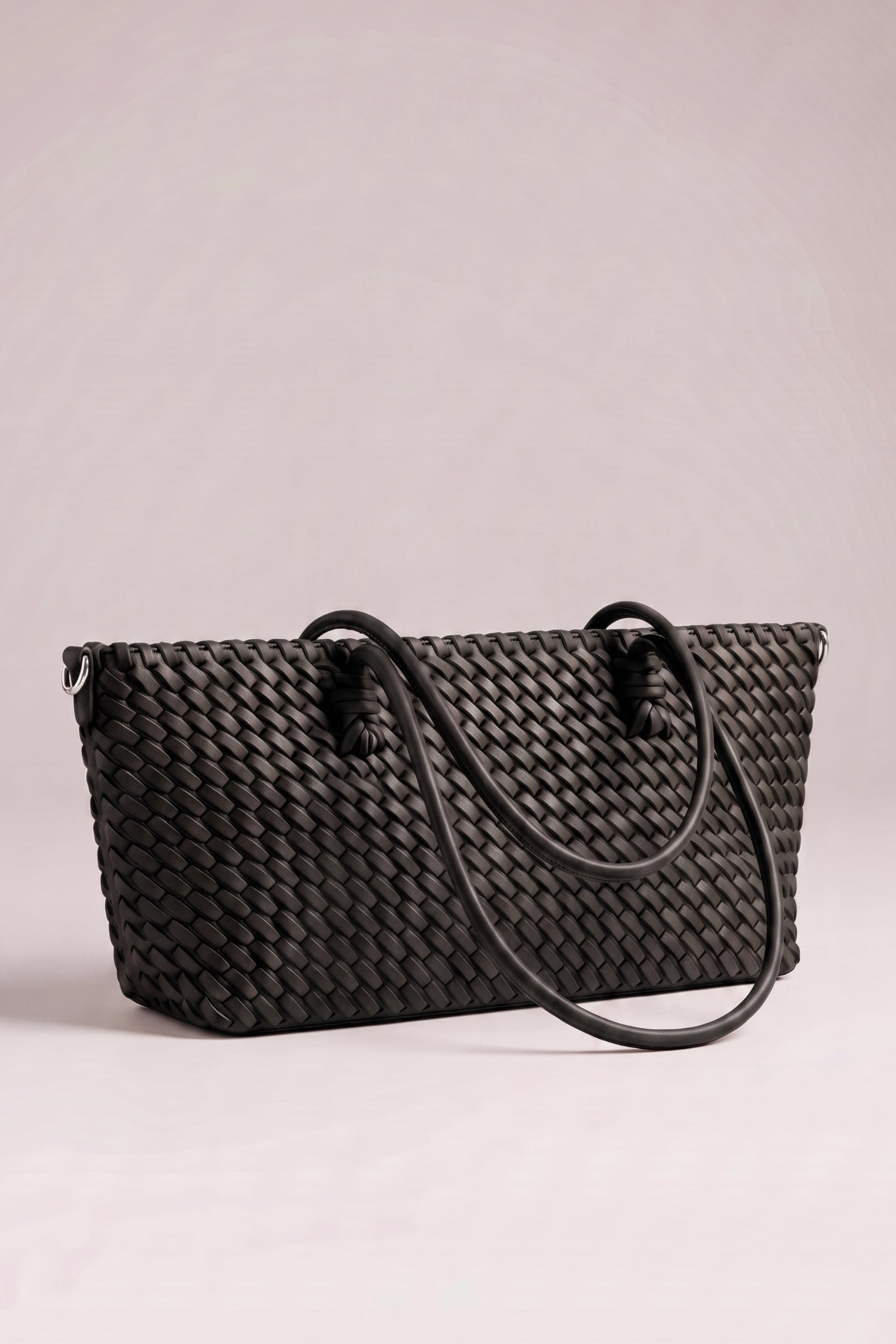 Flecht-Tasche im Baguette Style, schwarz