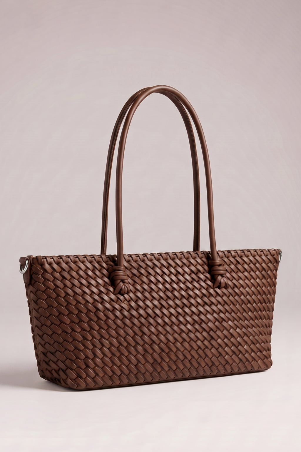 Flecht-Tasche im Baguette Style, schokobraun