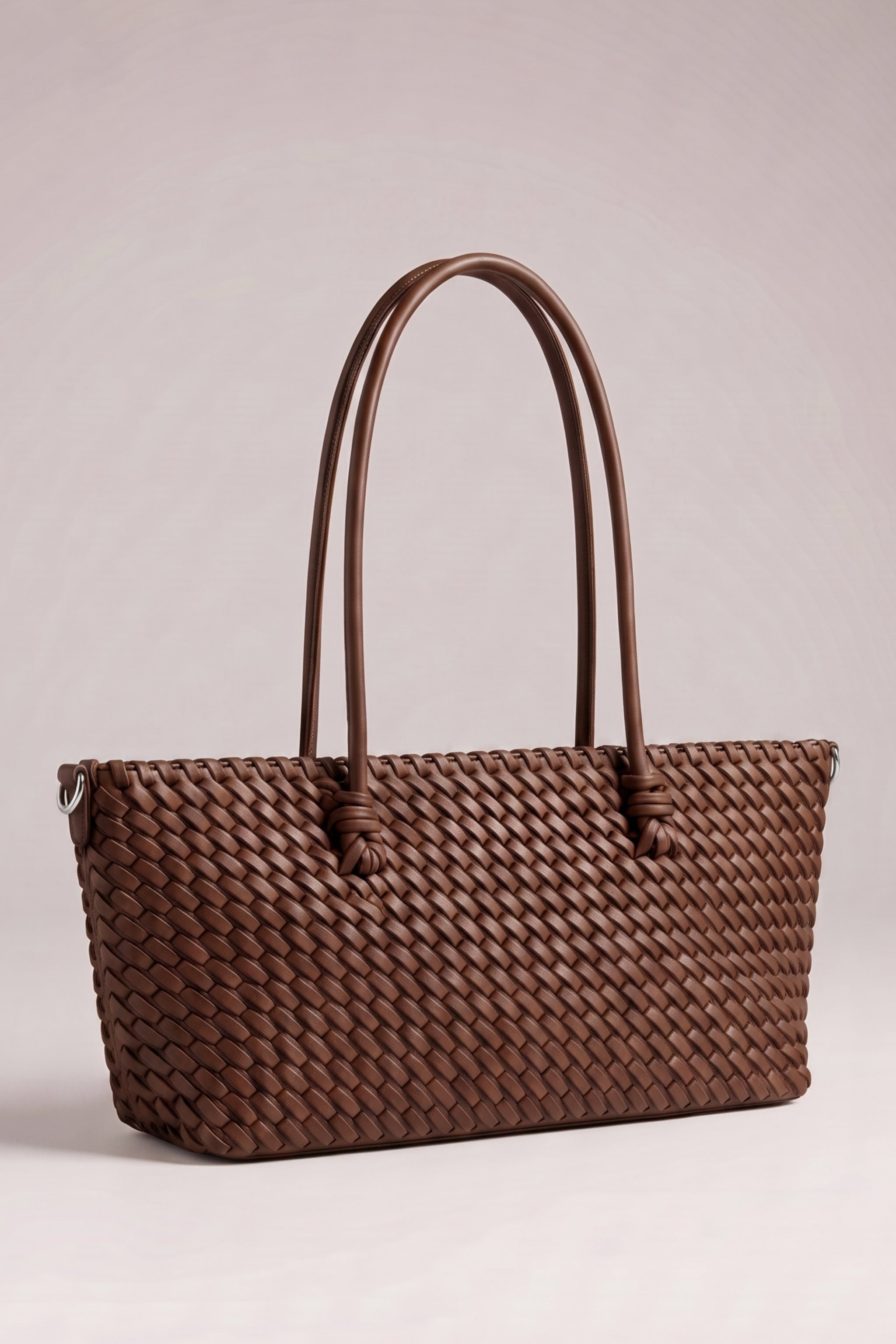 Flecht-Tasche im Baguette Style, schokobraun