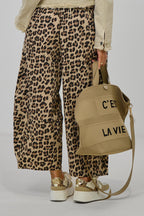 Leichte Hose im Bottle-Style, leo-beige