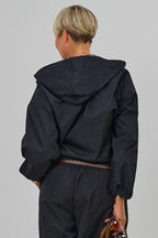 Blouson mit abnehmbarer Leo-Kapuze, schwarz