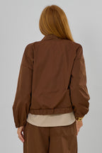 Blouson mit abnehmbarer Leo-Kapuze, braun