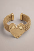 ovaler Armreif mit Herz, gold