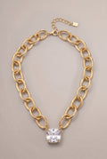 Kette mit großem Stein, gold