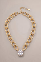 Kette mit großem Stein, gold