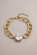 Armband mit großem Stein, gold