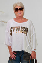 Feinstrick Shirt "STYLISH", weiß