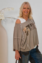 Feinstrick Shirt "STYLISH", taupe