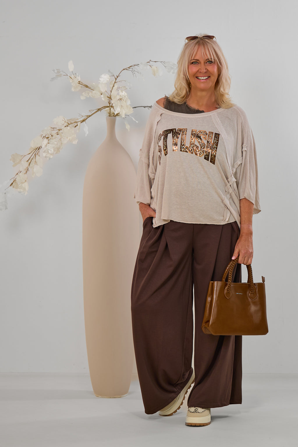 Feinstrick Shirt "STYLISH", beige
