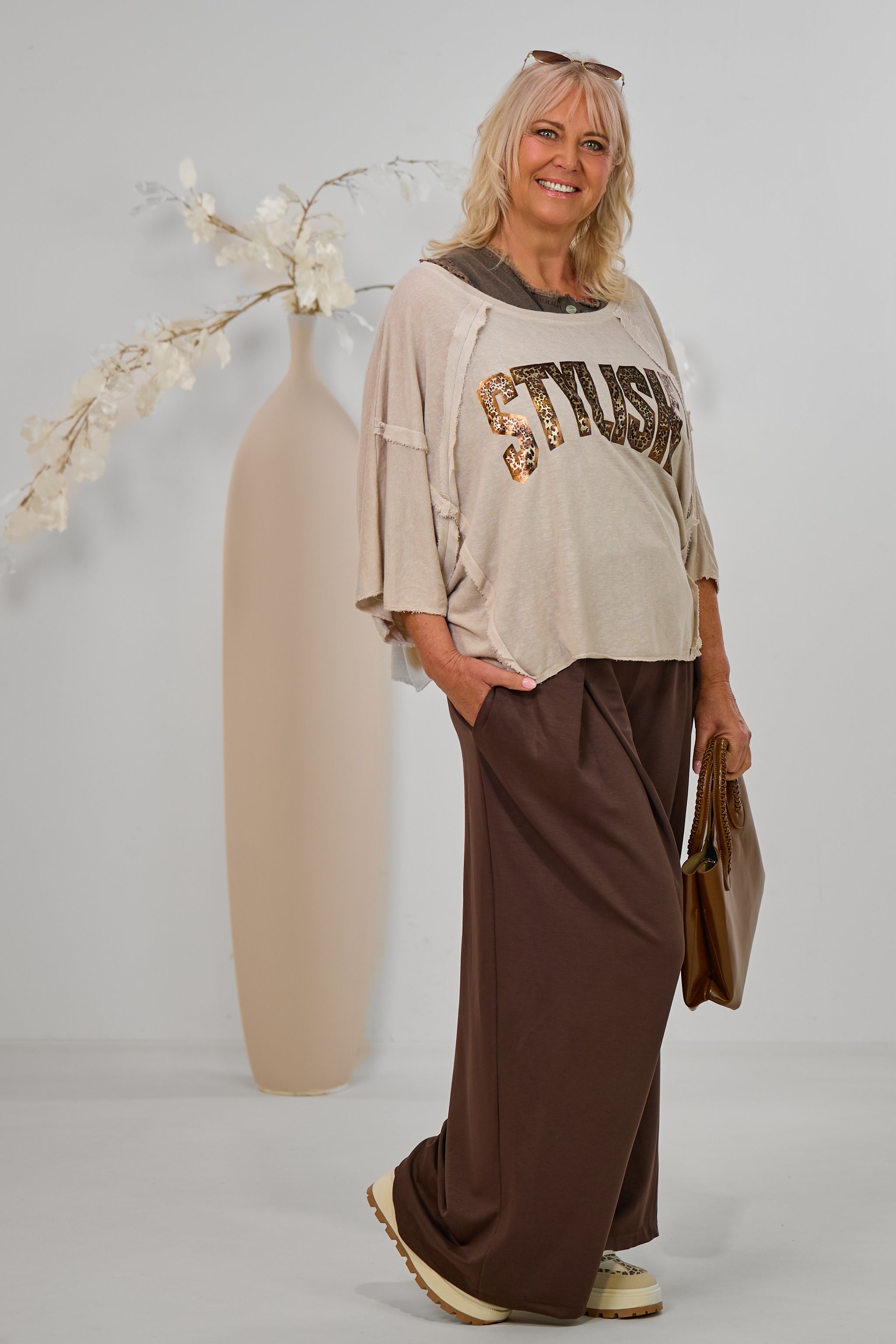 Feinstrick Shirt "STYLISH", beige