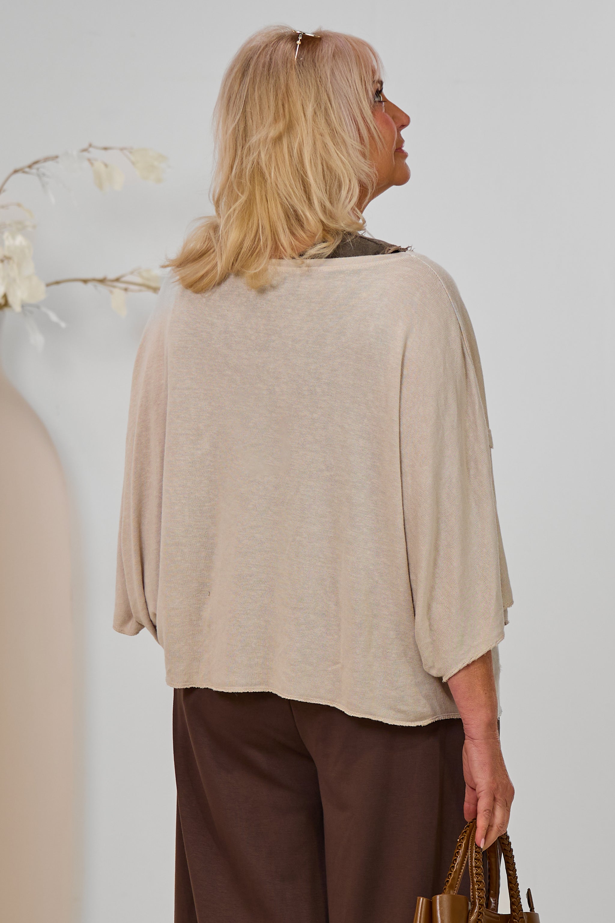Feinstrick Shirt "STYLISH", beige