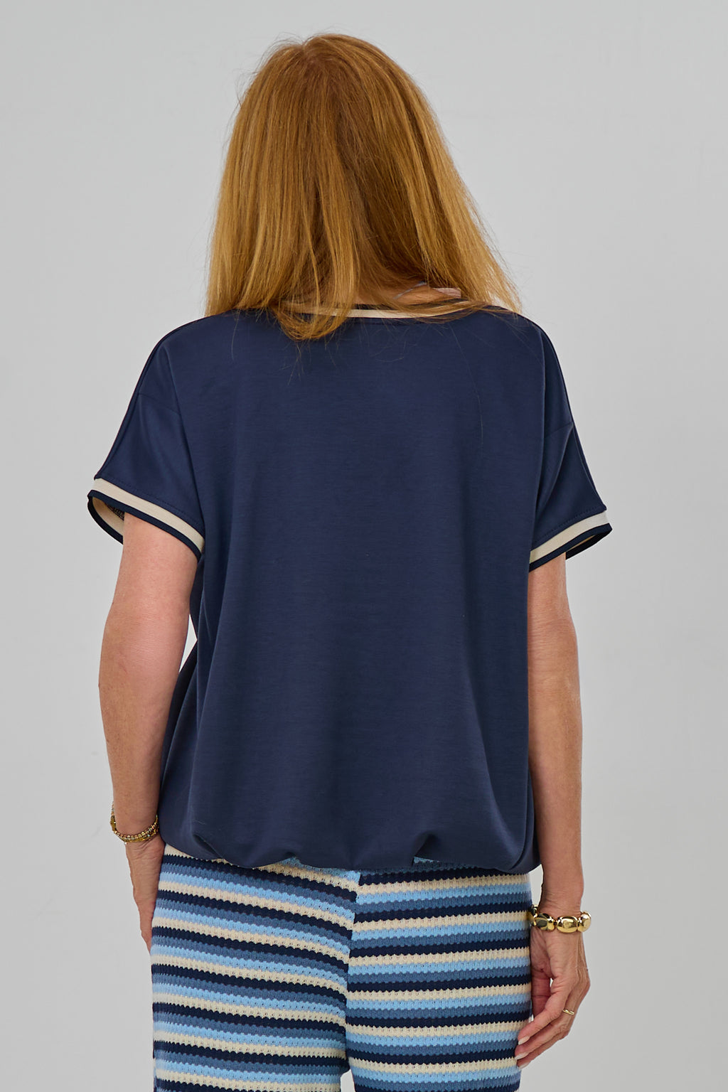 kurzarm Shirt im Balloon-Style, marine