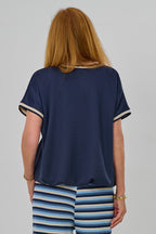 kurzarm Shirt im Balloon-Style, marine