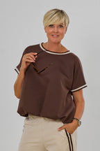 kurzarm Shirt im Balloon-Style, braun