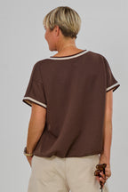 kurzarm Shirt im Balloon-Style, braun