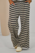 Strickhose - geringelt, grau-schwarz-ecru