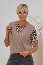 flauschige Strickweste, taupe