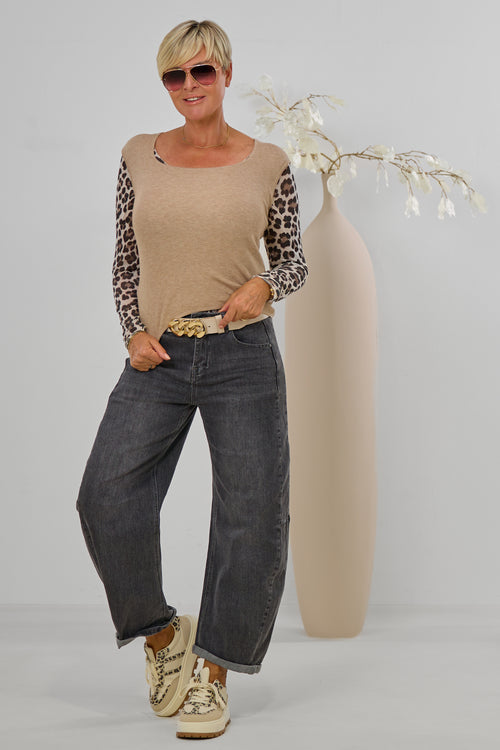 Ärmelloser Feinstrick Pulli, camel