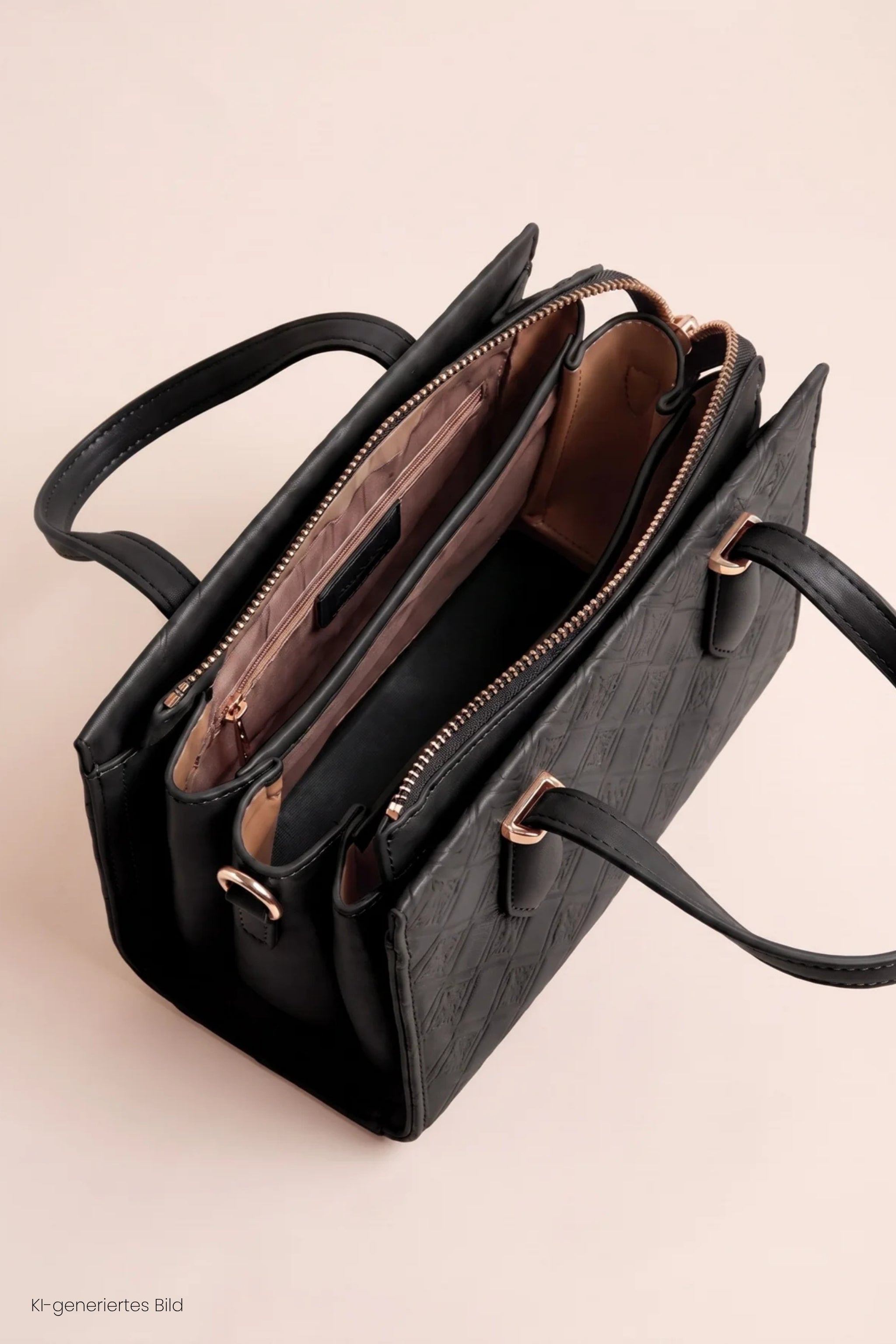 kleine, elegante Tasche mit Rauten, schwarz