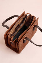 kleine, elegante Tasche mit Rauten, camel/orange