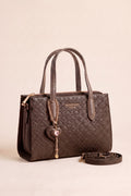 kleine, elegante Tasche mit Rauten, schokobraun