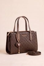 kleine, elegante Tasche mit Rauten, schokobraun