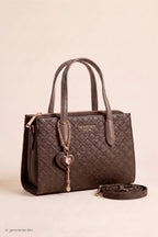 kleine, elegante Tasche mit Rauten, schokobraun
