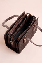 kleine, elegante Tasche mit Rauten, schokobraun