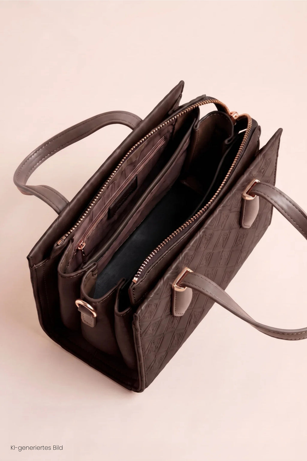 kleine, elegante Tasche mit Rauten, schokobraun