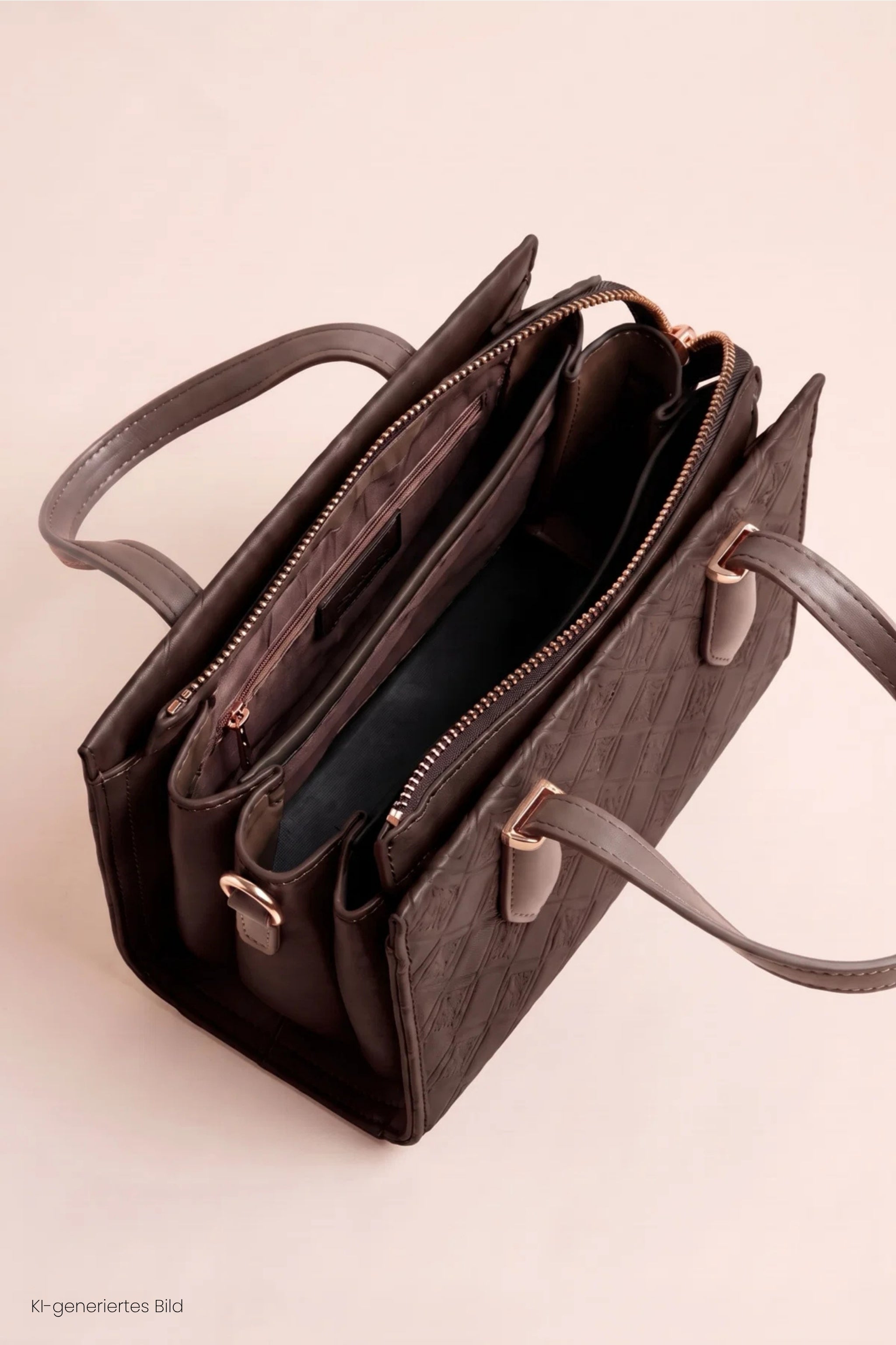 kleine, elegante Tasche mit Rauten, schokobraun