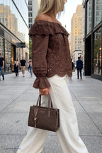 kleine, elegante Tasche mit Rauten, schokobraun