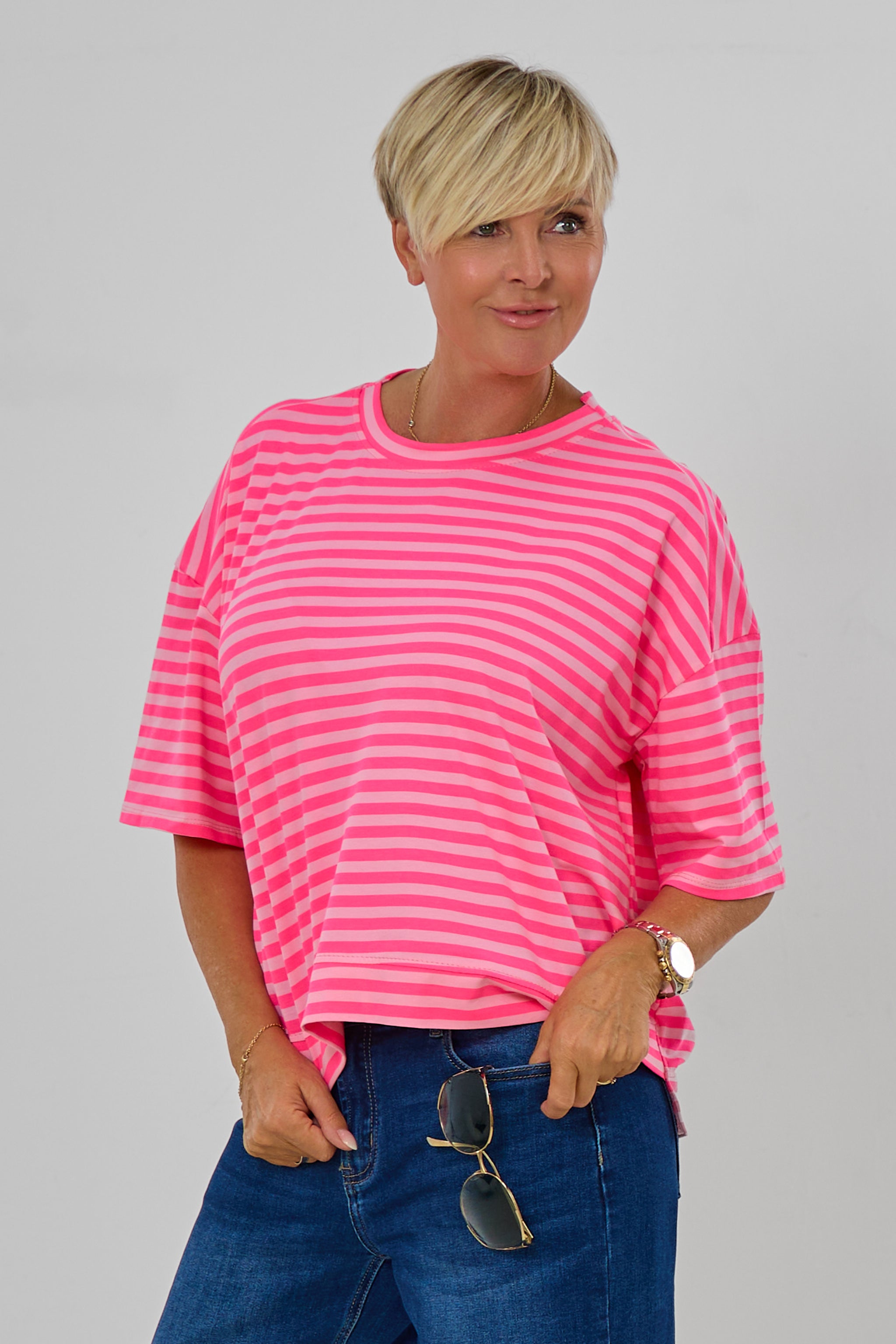 T-Shirt GOOD KARMA, pink-rosa-orange