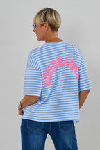 T-Shirt GOOD KARMA, hellblau-weiß