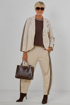 Gerade geschnittener, sportlicher Blazer, beige-braun