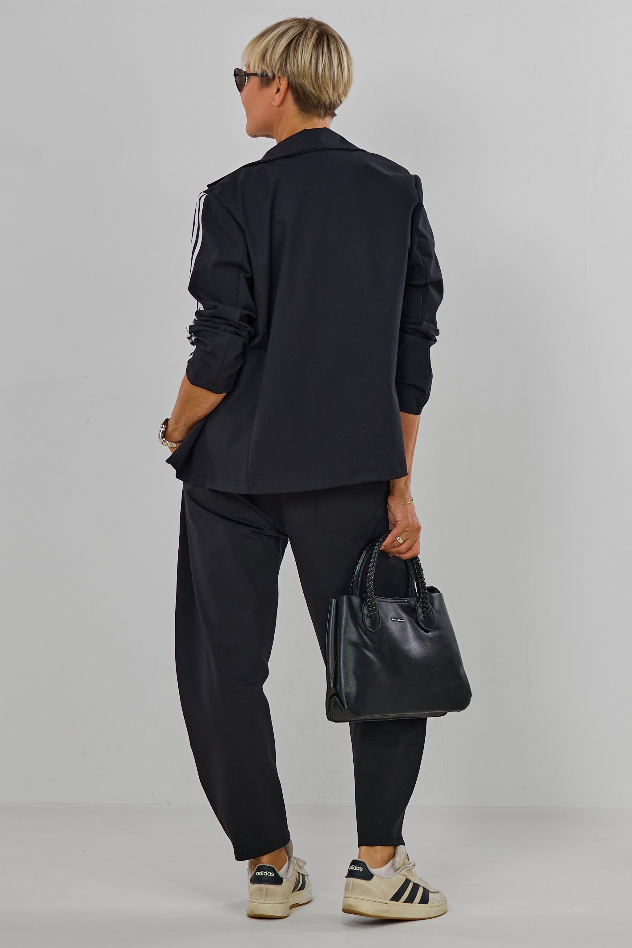 Gerade geschnittener, sportlicher Blazer, schwarz-weiß