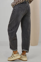Jeans im leichten Balloon-Style, anthrazit