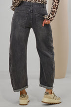 Jeans im leichten Balloon-Style, anthrazit