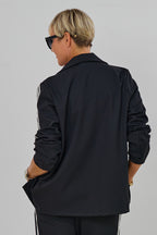 Sportlicher Blazer mit  Kapuze, schwarz-beige