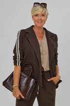 Sportlicher Blazer mit  Kapuze, braun-beige