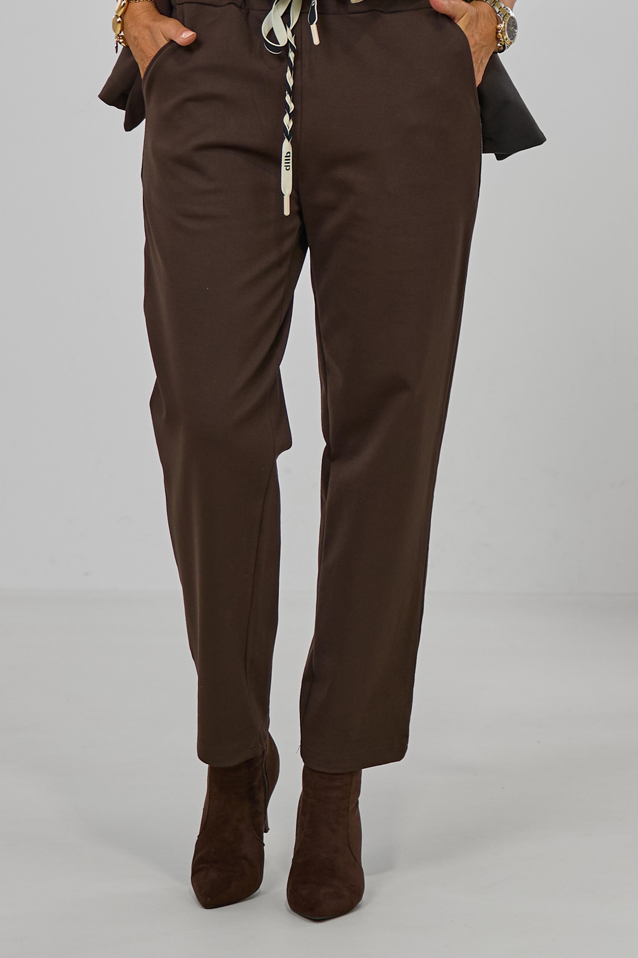 Sportliche Anzughose mit Streifen, braun-beige