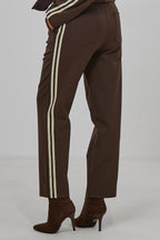 Sportliche Anzughose mit Streifen, braun-beige