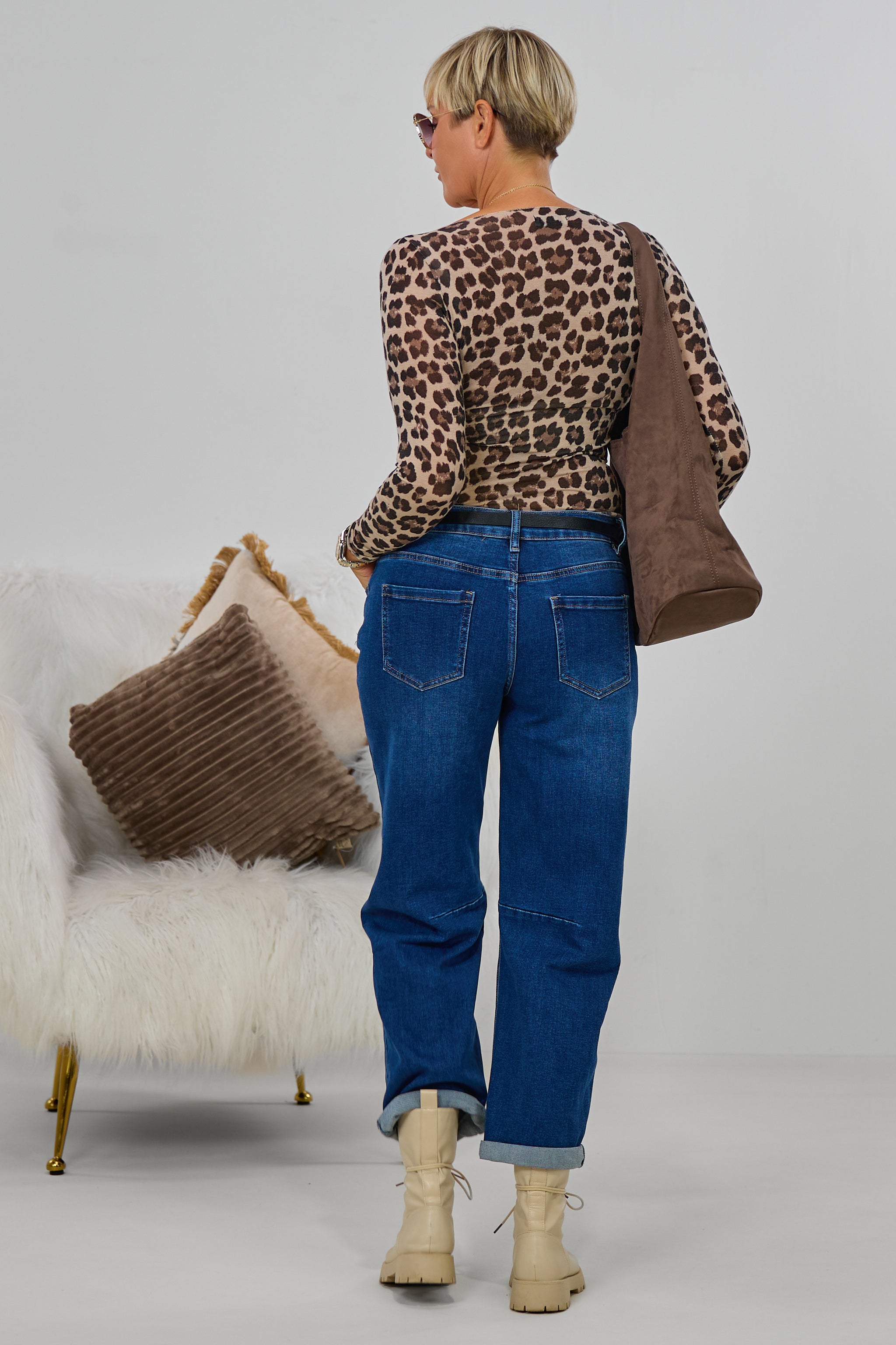transparentes Longsleeve, leo-taupe