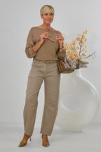 leichte Jeans mit Gürtel, taupe